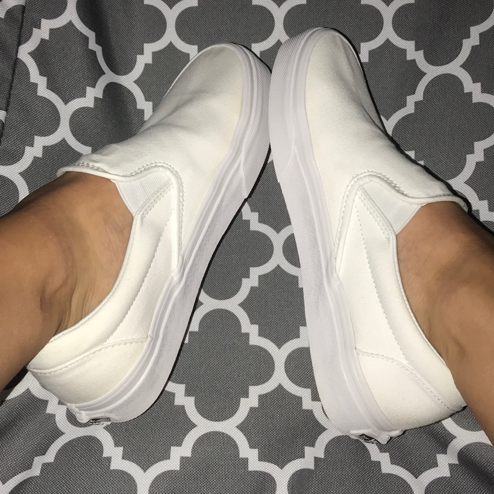 White slip-on vans